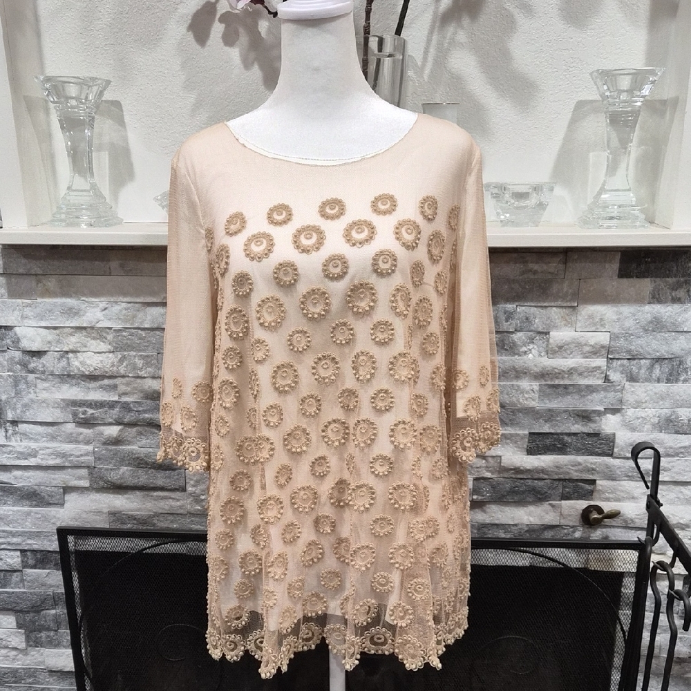 3.1 phillip lim Beige Floral Lace Blouse